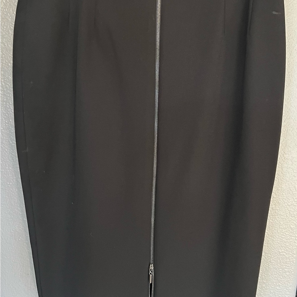 ANTONIO MELANI Black Zipper Pencil Skirt